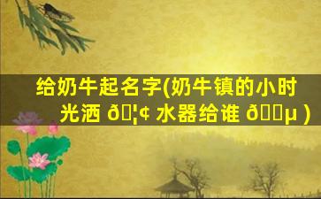 给奶牛起名字(奶牛镇的小时光洒 🦢 水器给谁 🐵 )